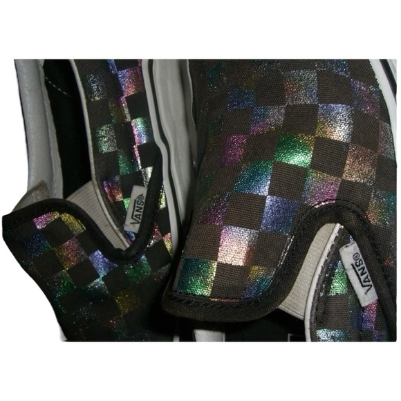 Vans Shoes Checkerboard Iridescent Rainbow Eclectic Stater Surfer egirl y2k Punk - Picture 9 of 11